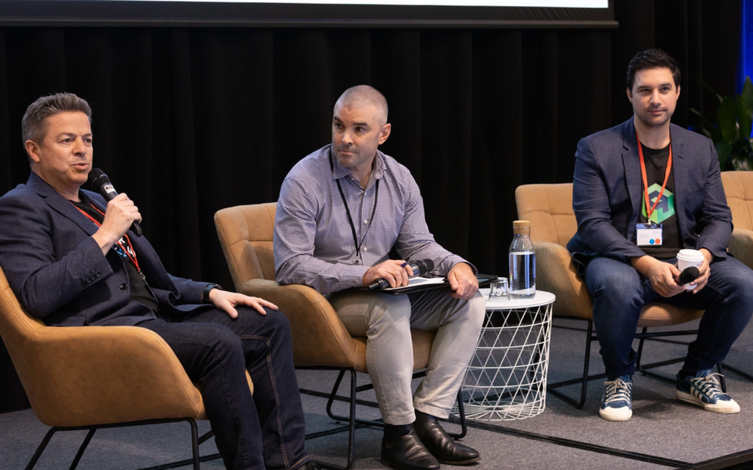 Clive Astbury, Director, Sales Engineering, ANZ, Snowflake, Michael Ogilvie, Founder of The Proptech Cloud and Data Army, with Dr Ben Coorey, Founder and CEO of Archistar, at the Proptech Forum Roundtable